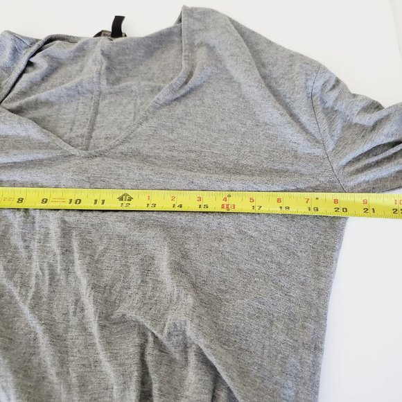 BANANA REPUBLIC Grey Jersey Long Sleeve V-Neck Stretch Dress - Picture 9 of 12